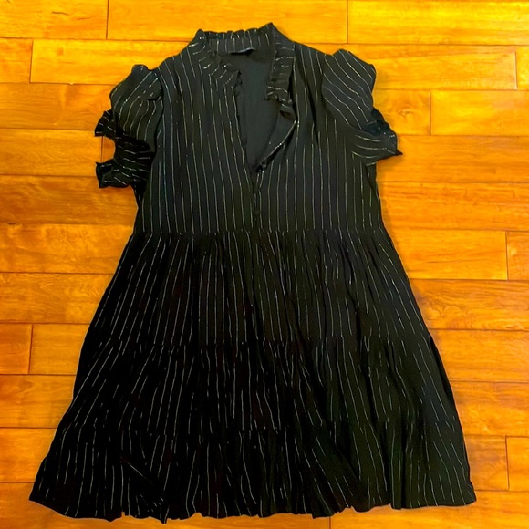 Aqua black & gold casual dress. Worn once! - Picture 1 of 2